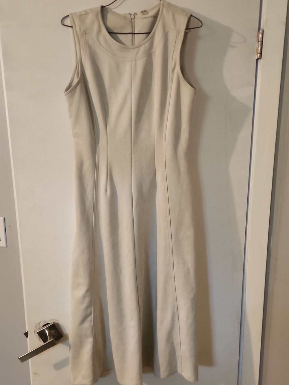 Calvin Klein Sleeveless Cream Midi Dress